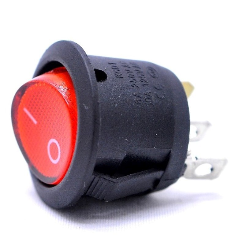 Saklar On Off Bulat Nyala Lampu Indikator 3 Pin Switch Led Motor Mobil Truck 12 Volt 24v Dc Listrik