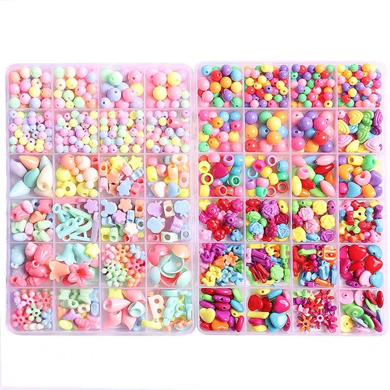 HAPPYTOYS.888 #A77 3D BEADED DIY / MERONCE MANIK-MANIK 3D DIY BAHAN PLASTIK DENGAN TALI / MAINAN EDUKATIF MERONCE GELANG KALUNG