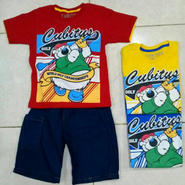Stelan cubitus uk 4t biru/baju anak laki laki/stelan branded/baju matahari mall/baju murah