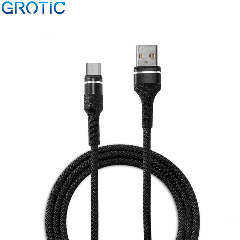 GROTIC Kabel Data Charger Micro USB 3.1A Fast Charging Nilon untuk