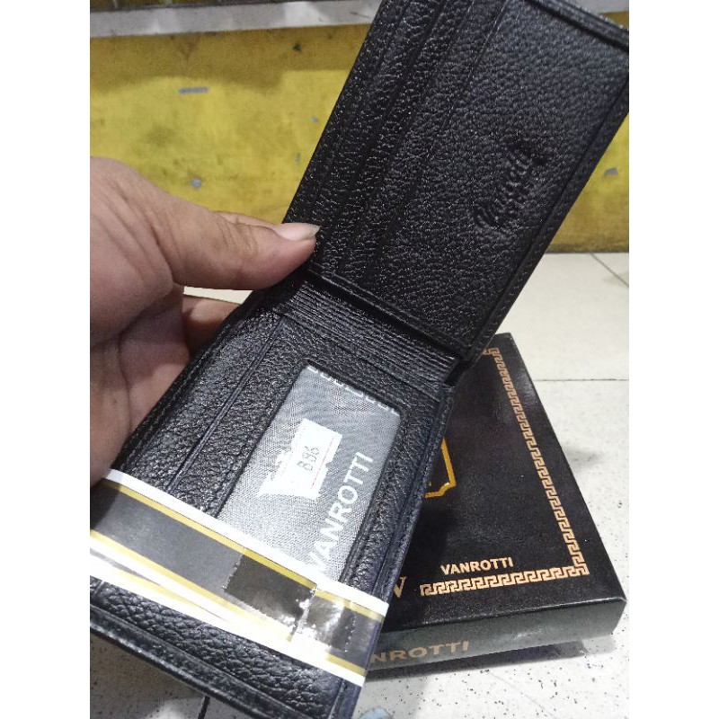 Dompet Kulit Asli Model Mini Slim Ukuran Kecil 8X10 CM Warna Hitam