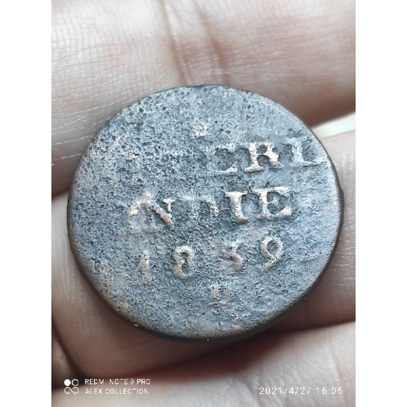koin nederl indie 2 cent 1839 W