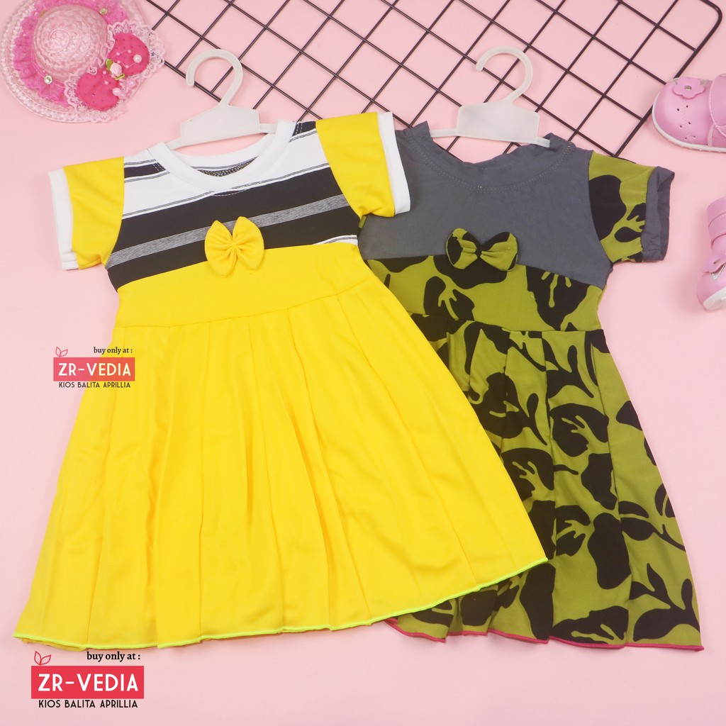 Dress Baby Kelly 6-18 Bulan / Dres Pesta Bayi Perempuan Murah Grosir Baju Harian Gaun Anak Import