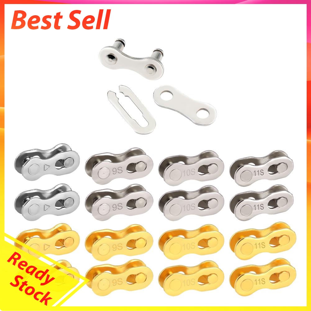 2pcs Bicycle Chain Link Connector Joints Magic Buttons Speed Quick Buckles