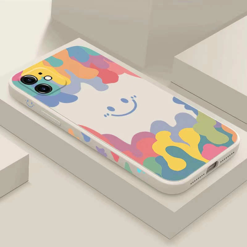 Casing Silikon Motif Smiley Untuk iPhone 13 Pro MAX 12 Pro MAX 11 Pro MAX X XS MAX XR 7 Plus 8 Plus