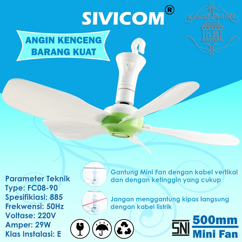 Sivicom HeliFan Gantung 5Baling 29 &amp; 33Watt Kipas Angin Gantung