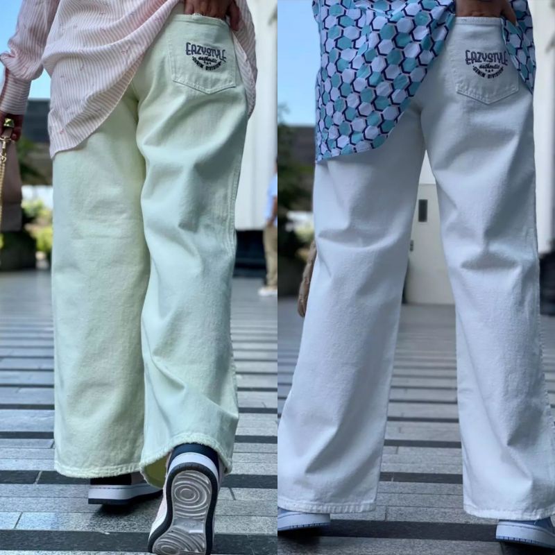 HIGH WAIST PANTS EAZY. KULOT EAZY TERBARU.JEANS EAZY