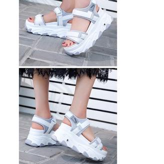 Wedges Platform Wanita Korea Lokie Sepatu Sandal Hak Tinggi