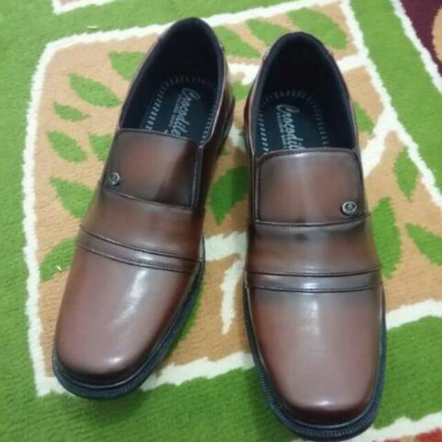 Sepatu Pantofel Pantovel Fantopel Fantovel Vantopel Vantofel Pria Formal Skin Crocs Coklat Glossy