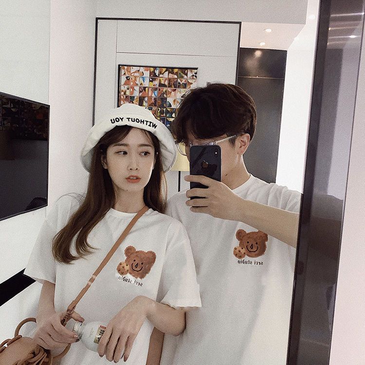[COUPLE] Overtee Tshirt Oversize Wanita Motif Bear Couple Cookies - 100% Import