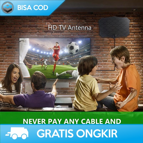 ANTENA TV DIGITAL DVB-T2 TAFFWARE DENGAN AMPLIFIER SIGNAL BOOSTER ORII