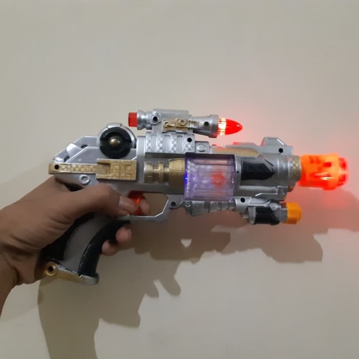 dvnnvf0 Mainan Pistol Laser Gun Sound Light Anak Edukatif - Tembak Tembakan E05D10