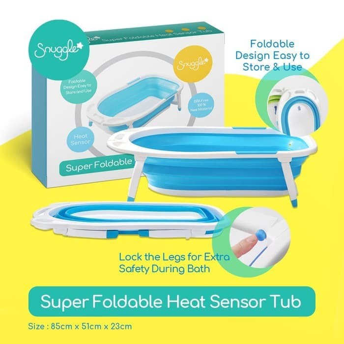 Makassar ! Foldable Baby Tub / Baskom Lipat Bayi with Heat Sensor Snuggle