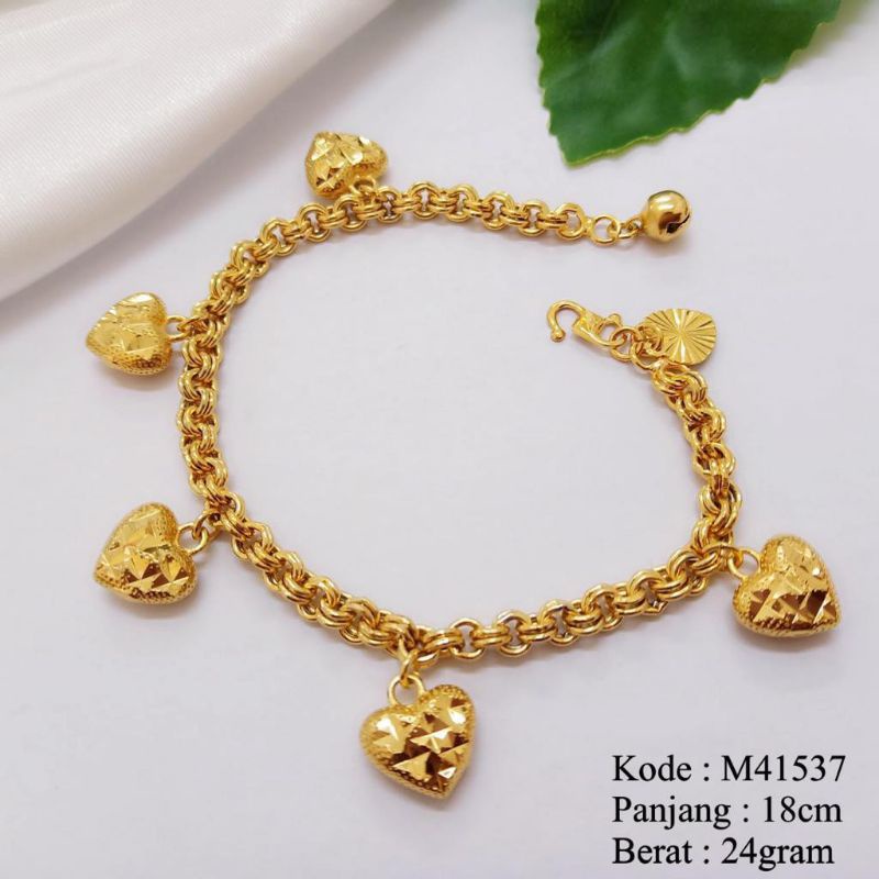 Gelang Xuping rantai motif love ukir gelang tangan wanita