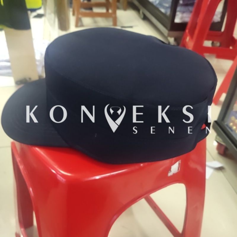 topi komando polos biru navy