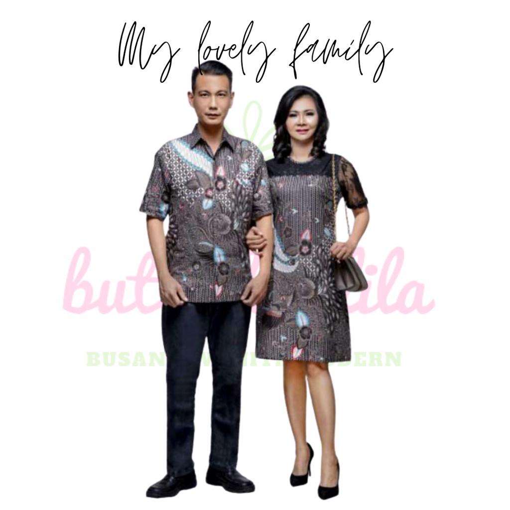 NAGITA ABU COUPLE Sarimbit dres katun mix brokat batik couple solo tersedia size jumbo