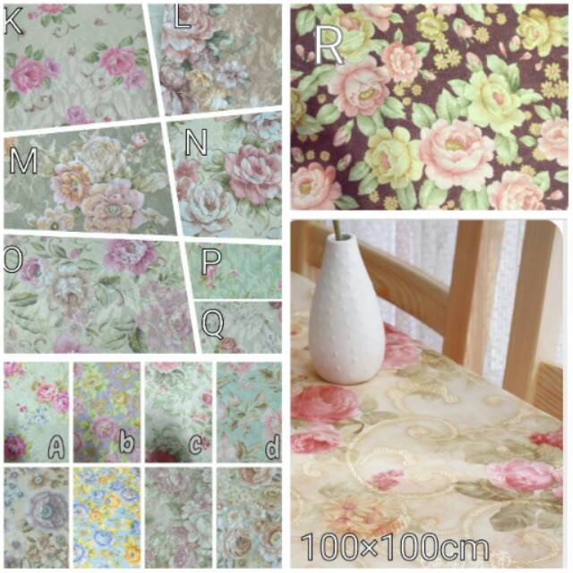 Taplak Meja teras nylon motif Shabby (100x100cm)