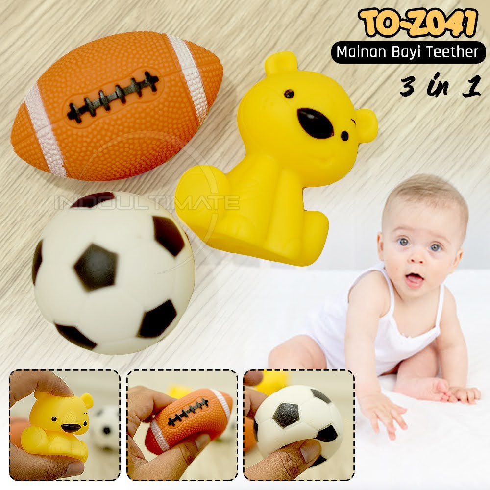 Mainan Genggam Bayi Bayi Teether Baby Toy Silicone Mainan Edukasi Toys Baby Rattle TO-Z041