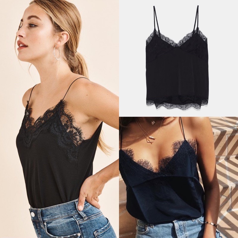 Zara Lace Camisole Black Tanktop Original