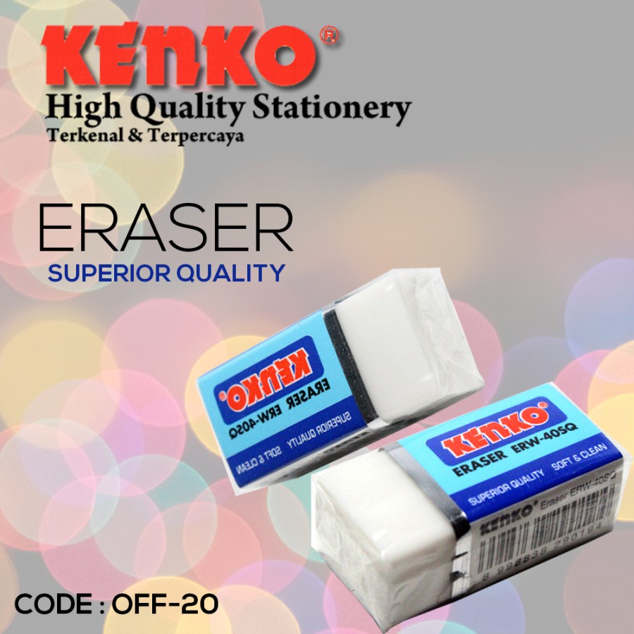 Penghapus Pensil Kenko Putih Eraser (Off-20)