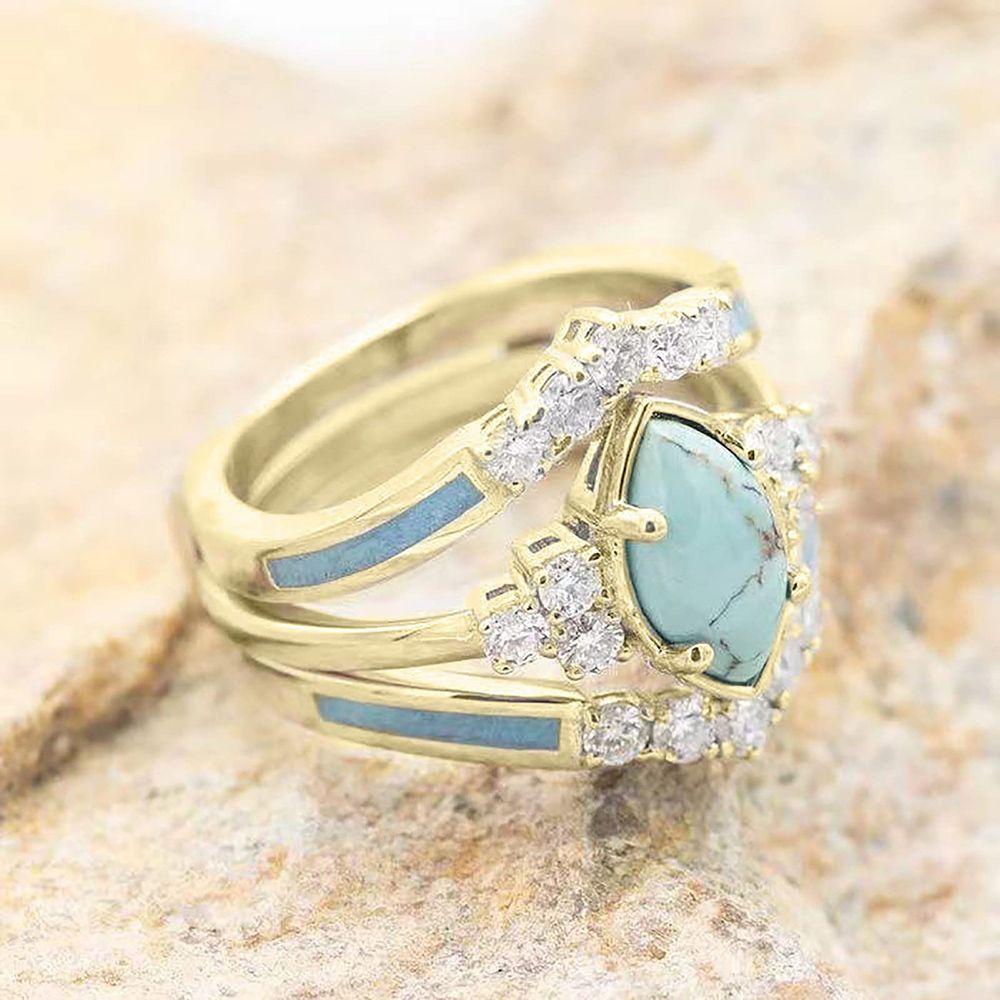 Lily Turquoise Ring Hadiah Ulang Tahun Hadiah Festival Hari Ibu Berlian