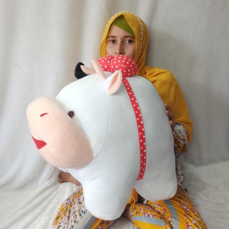 boneka SAPI JUMBO PUTIH melata