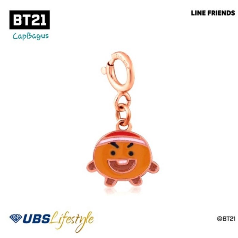 Liontin Suga Shooky Cookies Bts Bt21 Ubs Gold Emas Karat Kadar 17k 17 750 Charm Pendant Bandul Kalun