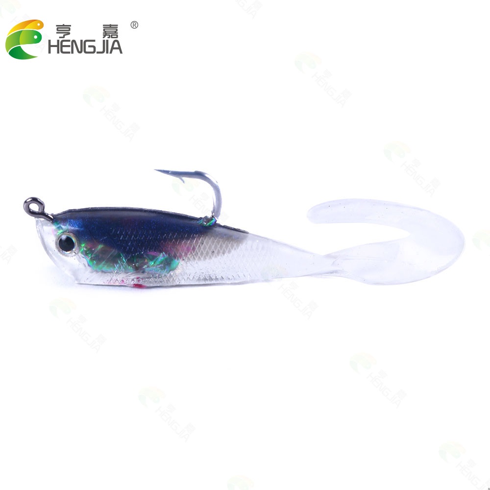 Hengjia 5pcs / Kantong Umpan Pancing Softlure Bentuk Ikan Imitasi 7cm 10g Bahan Silikon