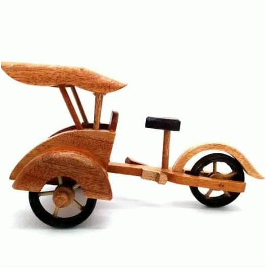 Miniatur / Souvenir Becak Kayu Besar