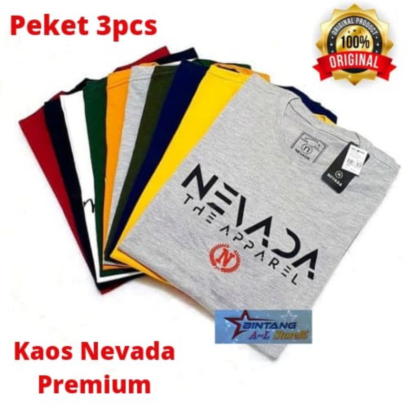 PROMO KAOS PRIA DISTRO 3PCS 100rb MOTIF RANDOM ACAK M, L, XL, BIG SIZE FERIAN WARNA / kaos Nevadaa brand matahari / kaos Nevada pria wanita / kaos Nevada pria / Baju Nevada / Kaos pria distro / KAOS NEVADA / KAOS NEVADA BRANDED / KAOS DISTRO / BAJU KAOS