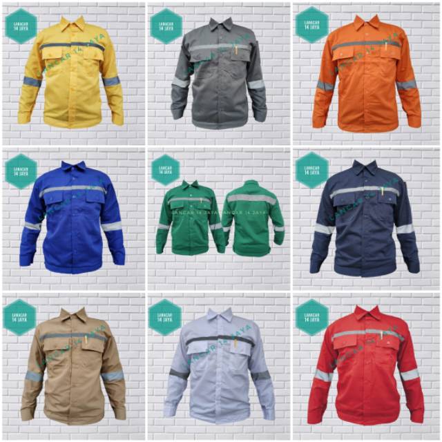 Wearpack Safety Atasan /Dongker polos/Kemeja Safety/Baju Kerja Lapangan/APD K3