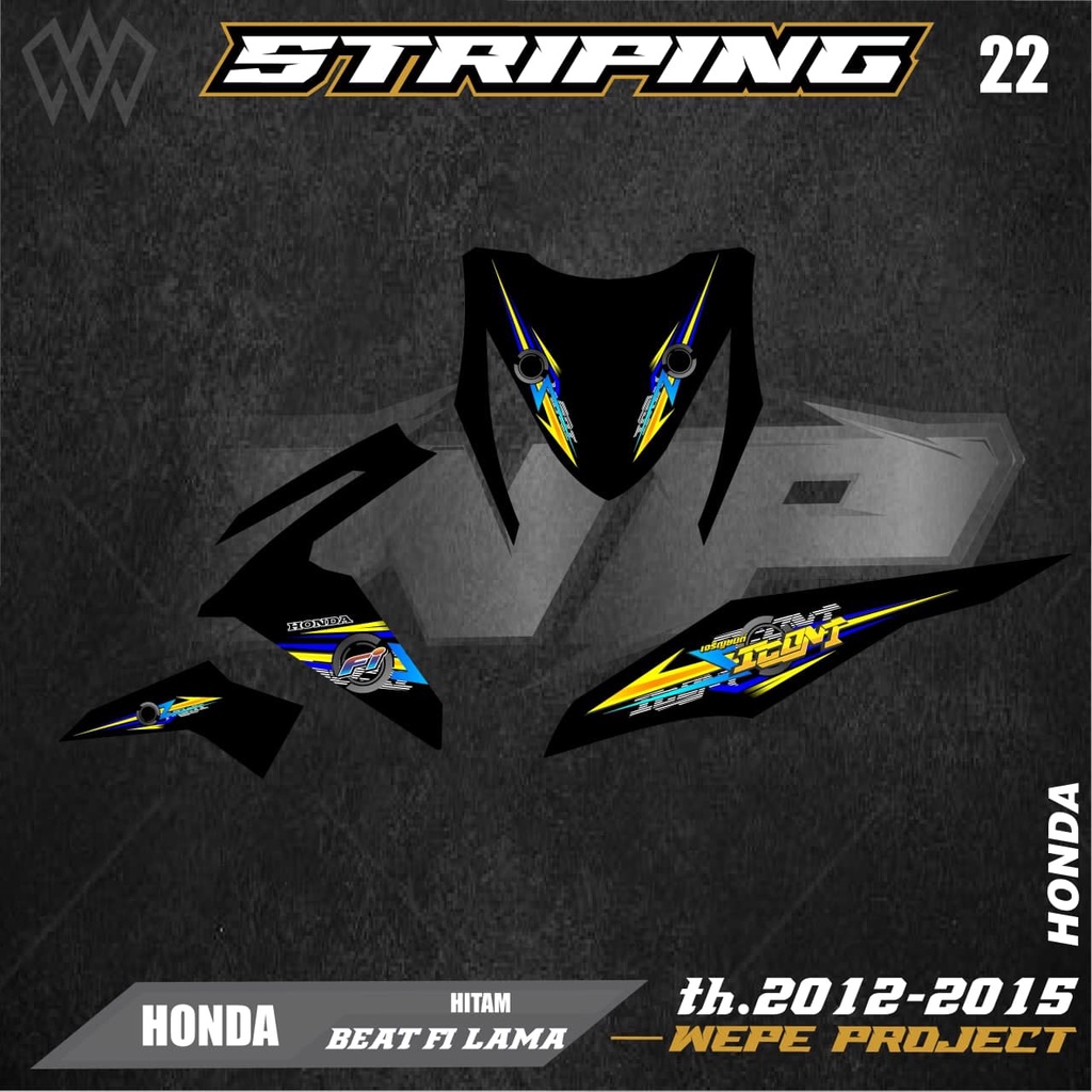 Stiker Striping Motor Beat Fi 01 2013 2014 2015 / Striping Sticker Variasi Lis Skotlet Beat Fi lama 