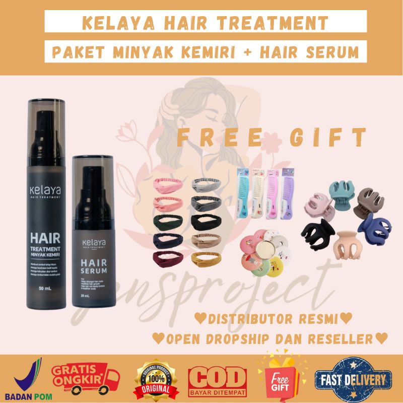 PAKET MINYAK KEMIRI + HAIR SERUM KELAYA HAIR TREATMENT