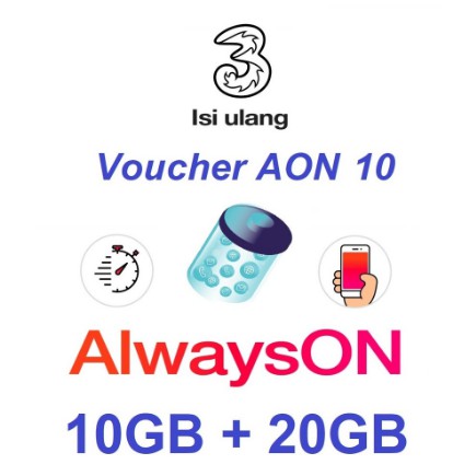 VOUCHER TRI AON 10GB | KUOTA 3 10GB