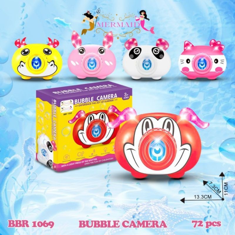 Mainan Buble Camera Animal/Buble Sabun Balon - mickeii Merah