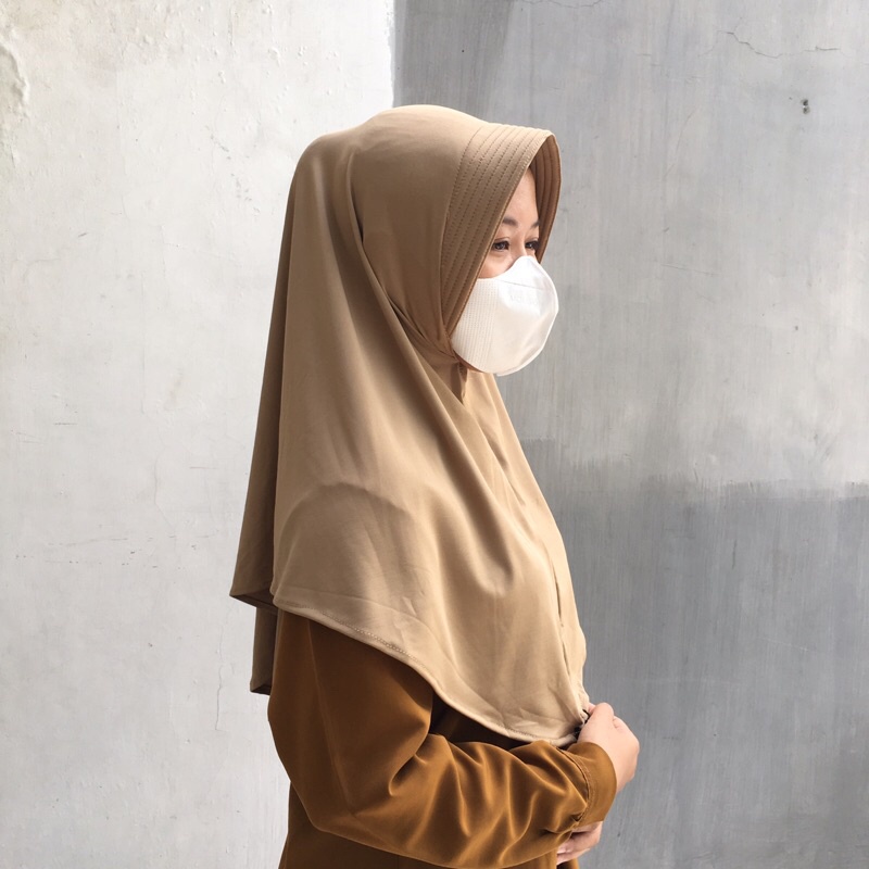 BASIC BERGO JILBAB INSTAN JERSEY HIJAB SPORT MENUTUP DADA PANJANG JUMBO
