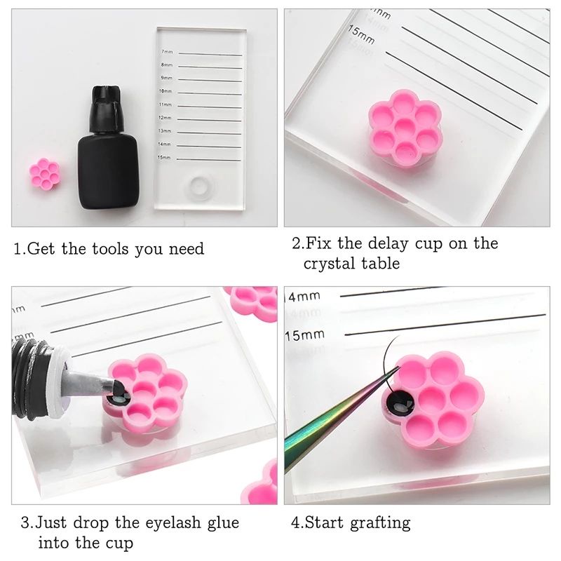 Cup Glue Flower Shape Holder Russian (Minimal 8pcs Pembelian Single) Eyelash Extension Tatakan Lem Jade Stone Pallet Glue ring tempat lem termurah nagaraku lebih hemat paket lengkap