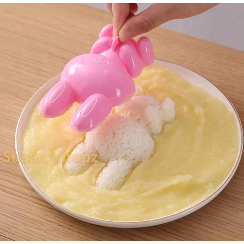 Cetakan Rabbit 3 in 1 Bento Rice Mold