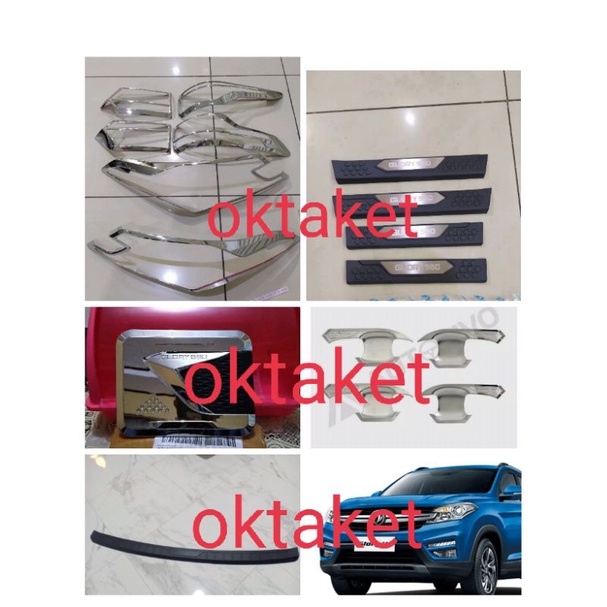 paket garnish depan belakang outer tank cover sillplate samping hitam sillplate belakang chrome hitam