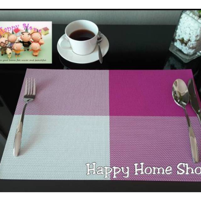 Agen Alas Makan / Alas Piring / Table Mat Pvc Anti Slip Pink VBybLfmglO3