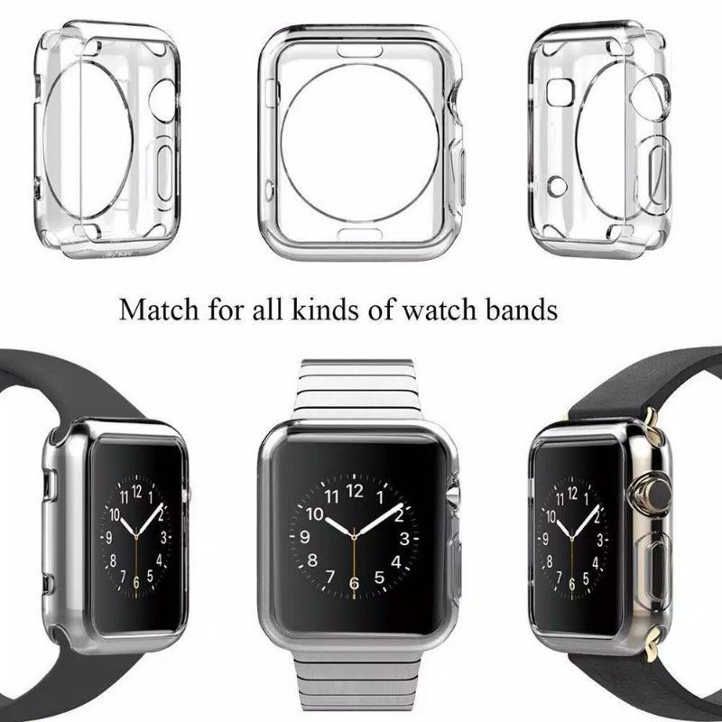 Soft Case Silikon Iwatch Apple Watch Series all series Ultra 8/7/6/5/4/3/2/1 size 49, 45, 44, 42, 41, 40, 38mm Bening Transparant