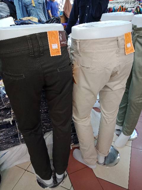 Celana chino panjang pria/slimfit