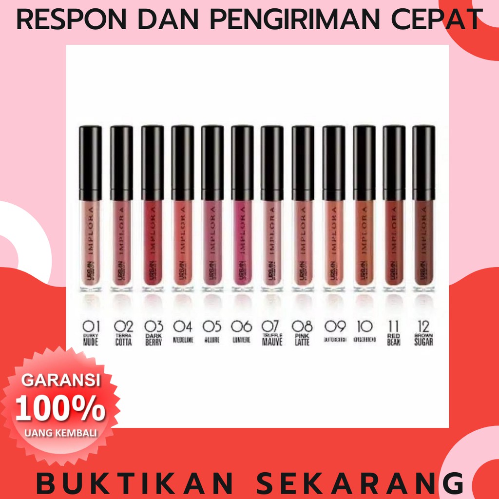 IMPLORA URBAN LIP CREAM LIP MATTE LIPMATTE LIPSTICK LIPSTIK GINCU PEWARNA BIBIR ORIGINAL 100%