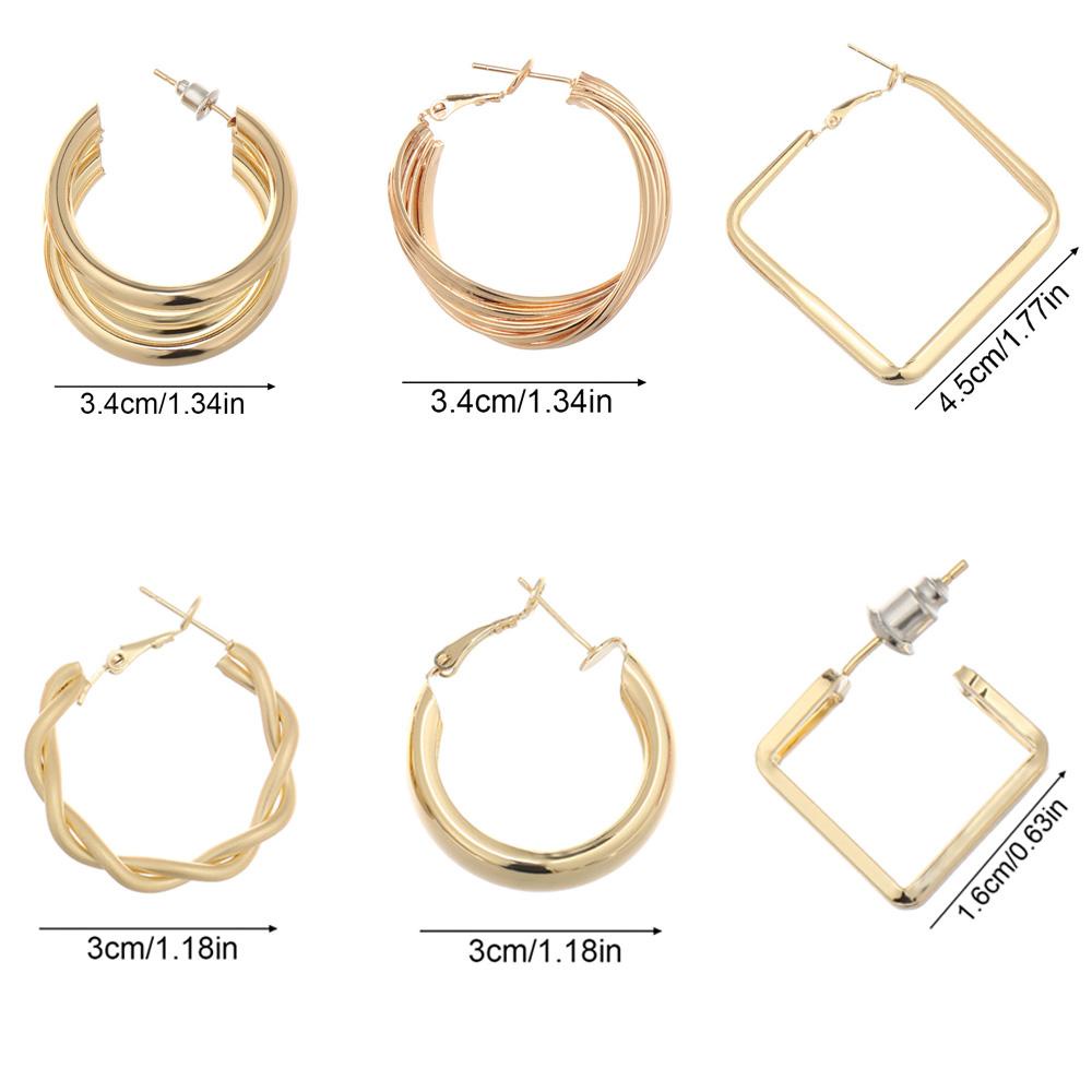 Lily Hoop Earrings Warna Emas Perak Pesta Travel Jewellry Anting Logam