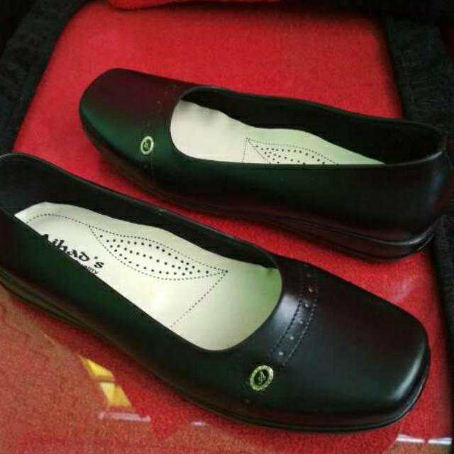 Sepatu wanita pantofe AIHAD'S flat hitam sepatu pdh
