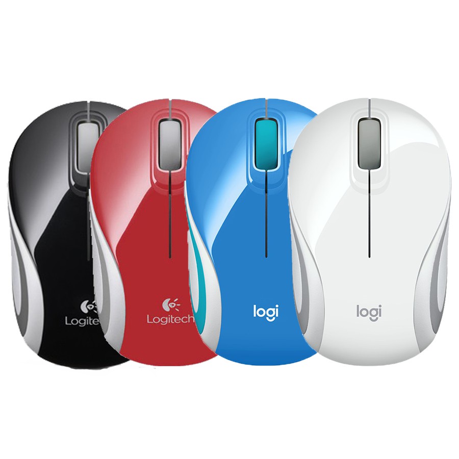 Logitech M187 Wireless Bluetooth Mouse | Logitech Wireless Mouse | Mouse Warna Putih/Biru/Merah