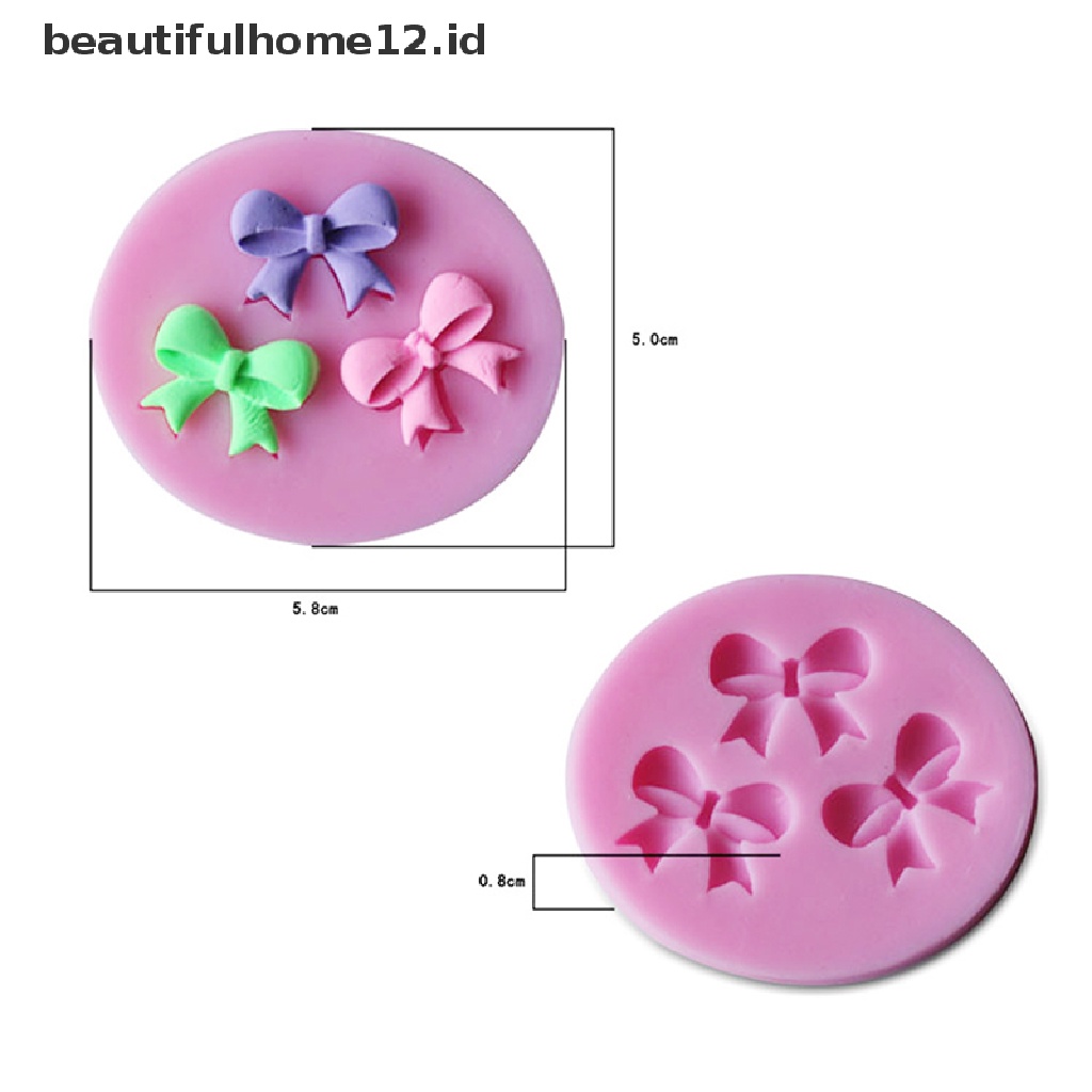 (Beautifulhome12.Id) Cetakan Fondant Bentuk Pita 3d Bahan Silikon Untuk Dekorasi Kue Diy