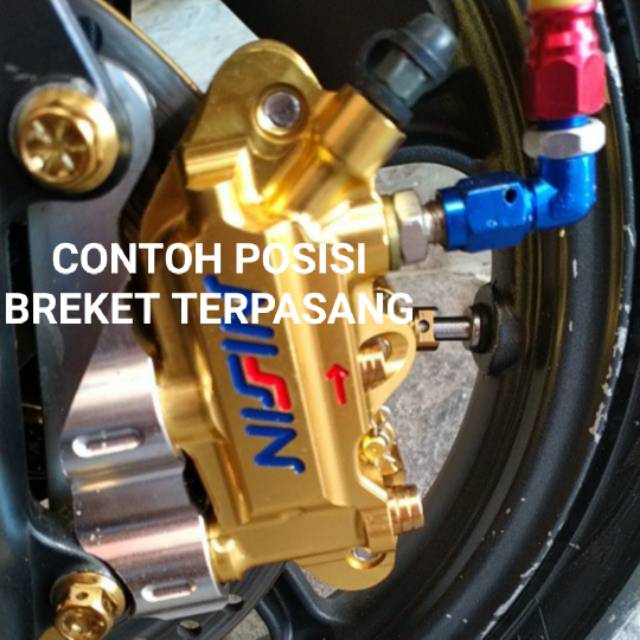 Kaliper Monoblok 4p Kiri plus Breket Kiri all Beat Scopy Vario Disc 220 mm