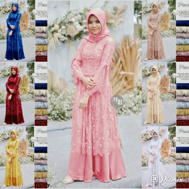 MAXY DRESS GAMIS BROKAT BRUKAT PEVITA BMJ JUMBO STANDAR