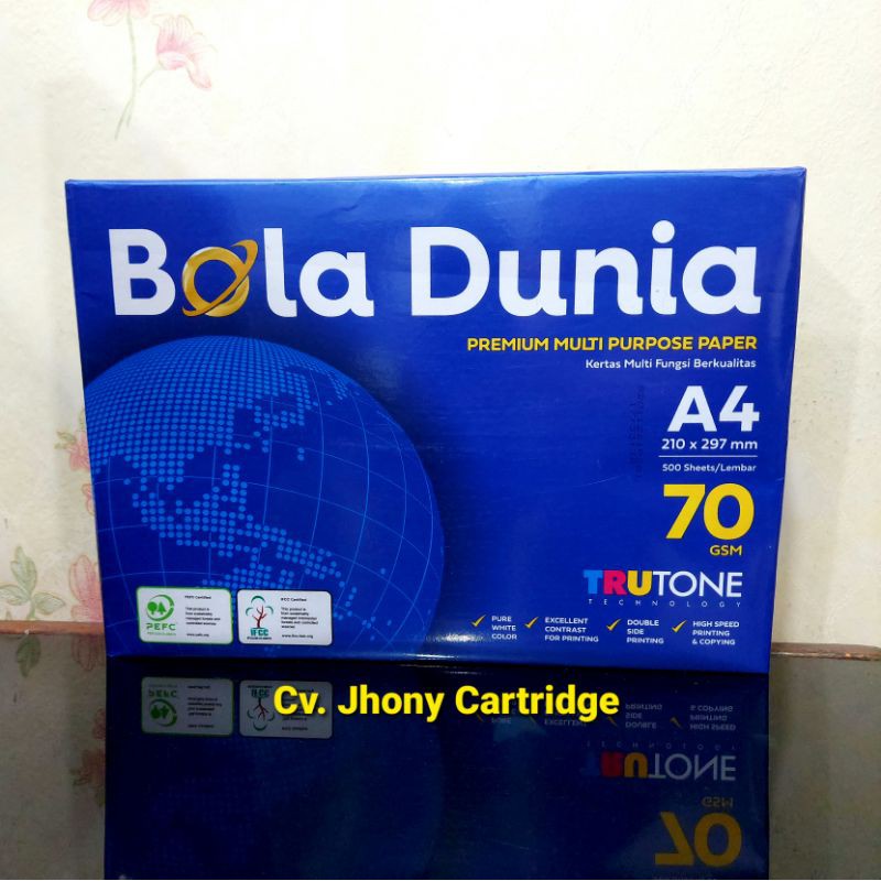 

Kertas Print Hvs Bola Dunia A4 70g 70 g gr gsm gram